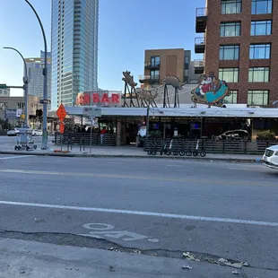 a view of a city street