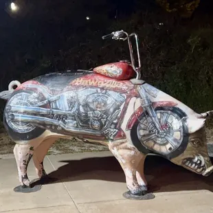 Hog outside the restaurant