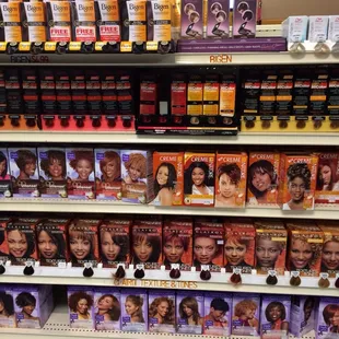 Permanent hair dye!! They carry semi permanent also!!