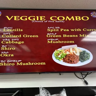 The veggie combo items.