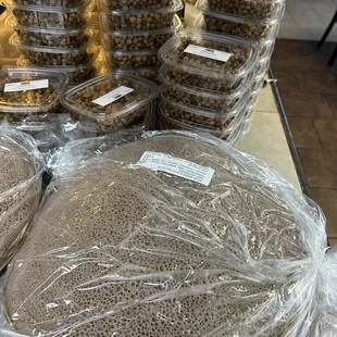 Injera and roasted chickpeas