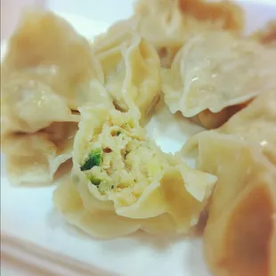 a plate of dumplings