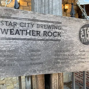 a sign for weather rock