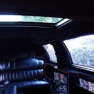 Interior white limo, awesome moon roof!!