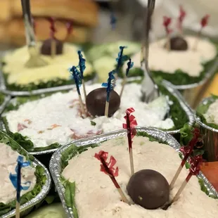 Tuna, Chicken, Egg and Farmer's Salad catering tray.