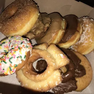 9 donuts, spent about $8