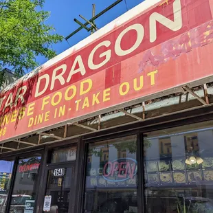 the front of the restaurant