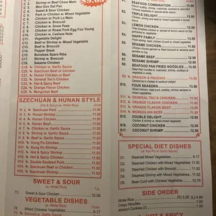 menu