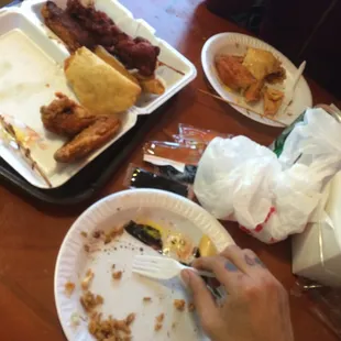 Pu pu plater "25 min later" &amp; "not so special" house special fried rice