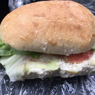 Chicken salad, $3.50. The sweet kind; decent but nothing special. The bread was crumbly though. Glad it was cheap; I threw the bread away.