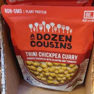 a bag of frozen gourmets on a shelf