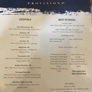 Drink menu September 2022