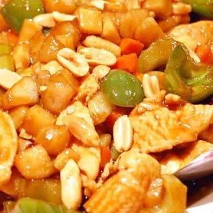 Spicy chicken with peanuts,similar to what is served in Chinese restaurant.