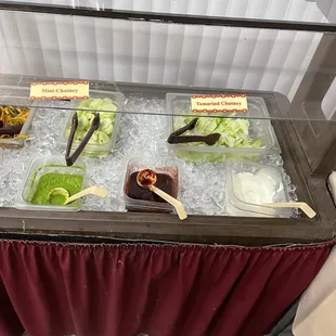 a variety of food items on display
