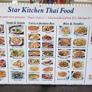 the menu for the restaurant