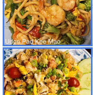 Udon Pad Kee Mao &amp; Crab Fried Rice