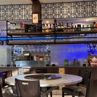 the bar area