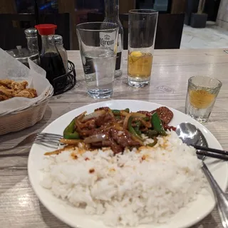 Mongolian Beef Over Rice