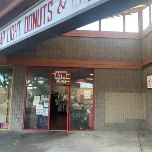 the entrance to the store