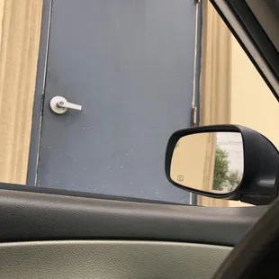 Back door where you pick your food