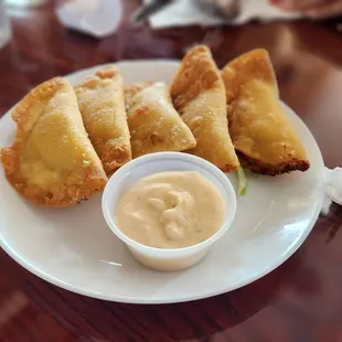 Crab Rangoon. not traditional, but good tasting according to wife &amp; daughter