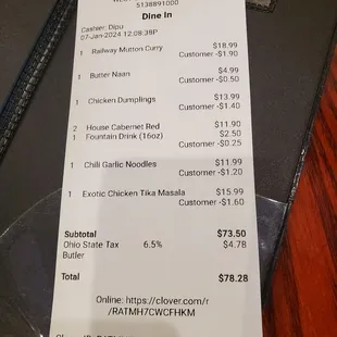 The tab, 10% discount for our first visit