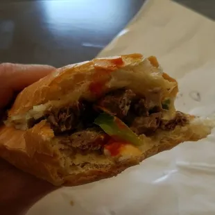 Philly cheese steak with sriracha!