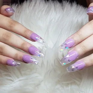 Lavender and butterflies ombré.