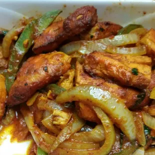 Chicken Tikka - hot.  Delicious!  4 stars!!