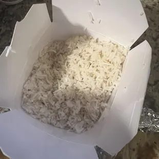 a box of white rice