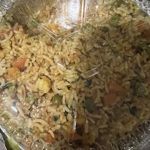 a bowl of rice and vegetables