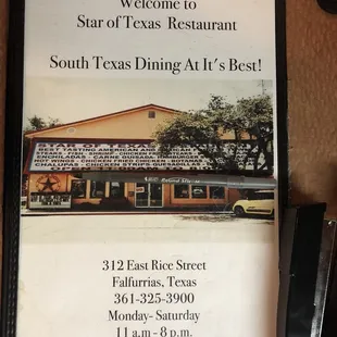 the menu