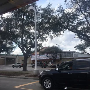 a car parked in a parking lot