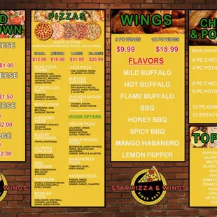 the menu and prices