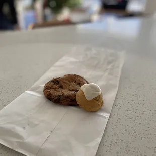 Chocolate chip cookies and Lemon cornmeal