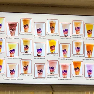 Smoothie menu