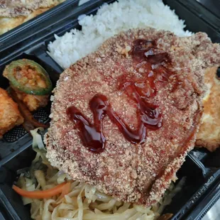 Pork Chop Rice (?) to go