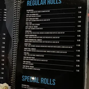 menu