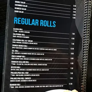 menu