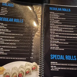Menu, salads, sushi rolls -- 02/2024