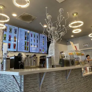 the interior of a coffee shop