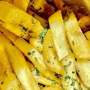 Garlic Fries  cooked to golden perfection!
