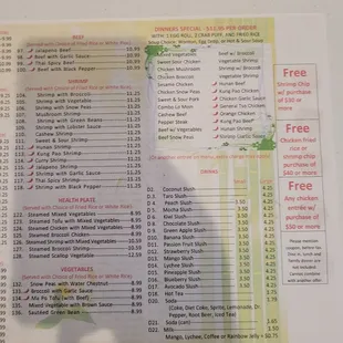 the menu