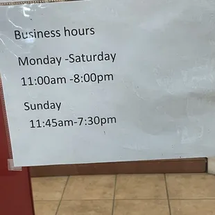 Business hours