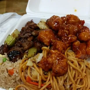 Orange chicken and teriyaki chicken