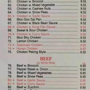 menu
