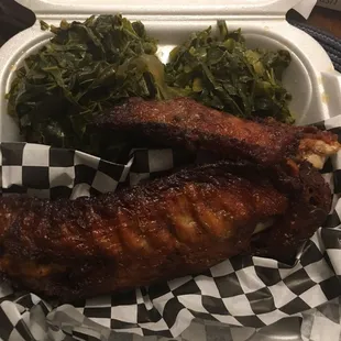 Turkey Wing(only 1 per order) and Greens.