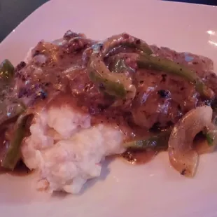 Salisbury Steak with mashed taters! Yum!