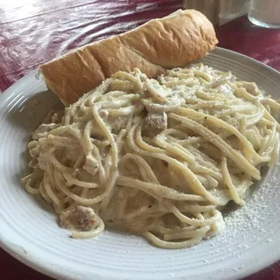 Chicken Alfredo. Enough for two!!