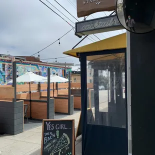 Parklet and partitioned dining out front